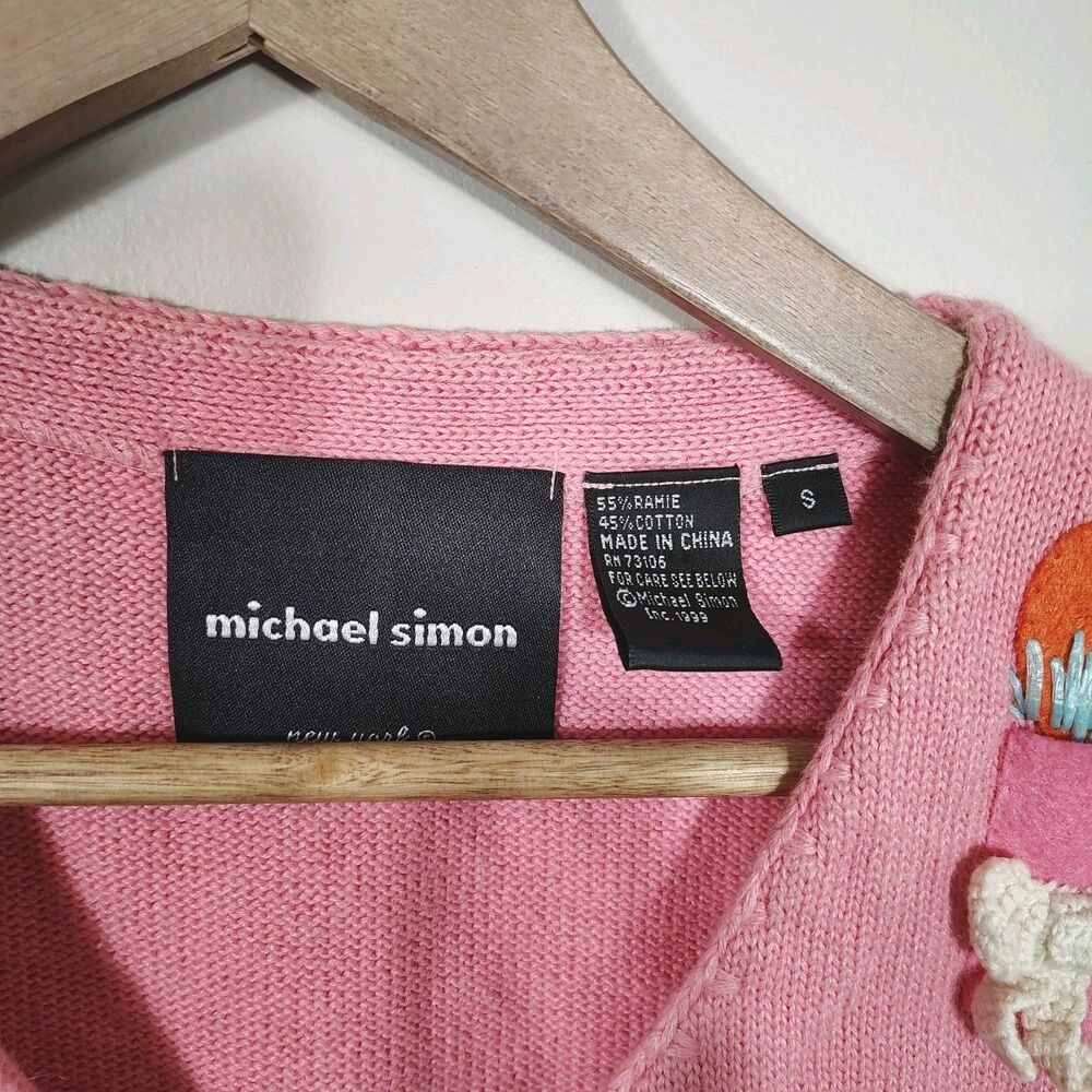 Michael Simon Womens Easter Bunny Sweater Vest Size S Egg Novelty Kitsch Spring - Picture 4 of 13
